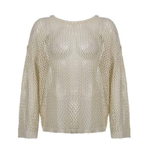 Y2K Fashion Fishnet Sweater - Grunge Aesthetic Oversized Cute Top