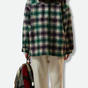 Y2K Fashion Flannel Shirt Jacket - Grunge Aesthetic & Coquette Style