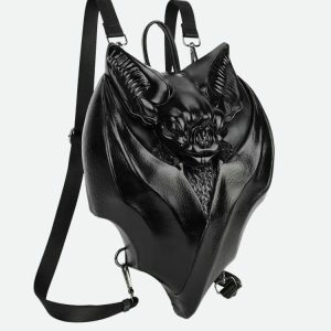 Y2K Fashion Goth Bat Backpack - Emo, Grunge, and Coquette Aesthetic