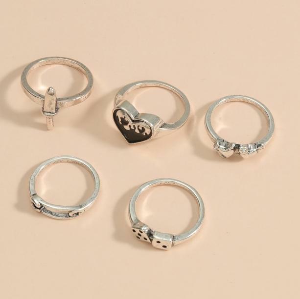 Y2K Fashion Grunge Rings Set - Emo Aesthetic Jewelry for Coquette Style