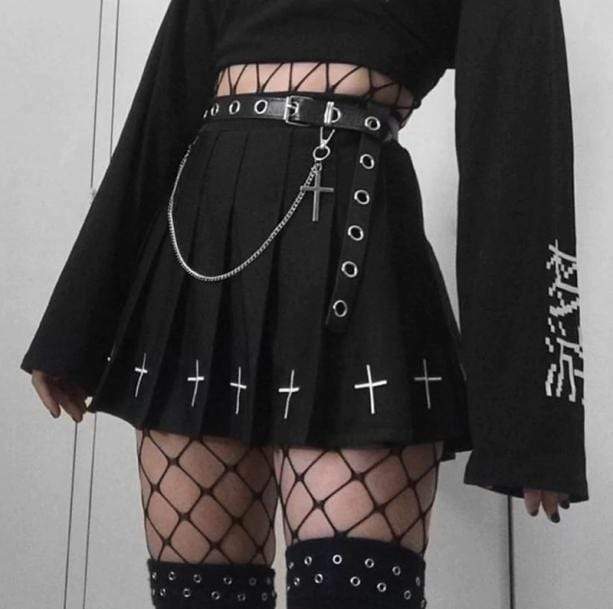 Y2K Fashion Grunge Skirt - Dark Coquette Aesthetic with Cute Details