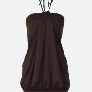 Y2K Fashion Halter Neck Mini Dress - Coquette Aesthetic & Grunge Style