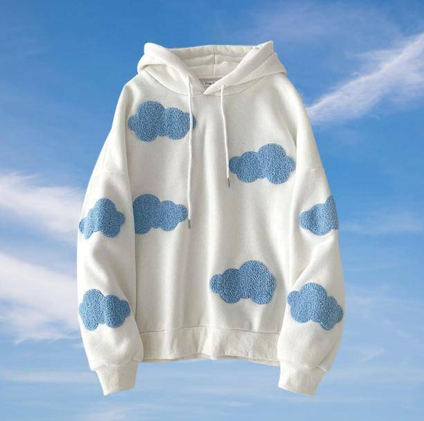 Y2K Fashion Head In The Clouds Oversized Hoodie - Coquette & Grunge Style