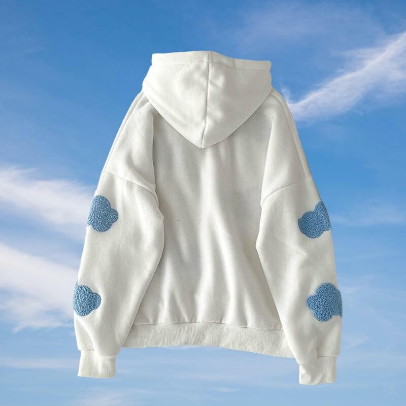 Y2K Fashion Head In The Clouds Oversized Hoodie - Coquette & Grunge Style