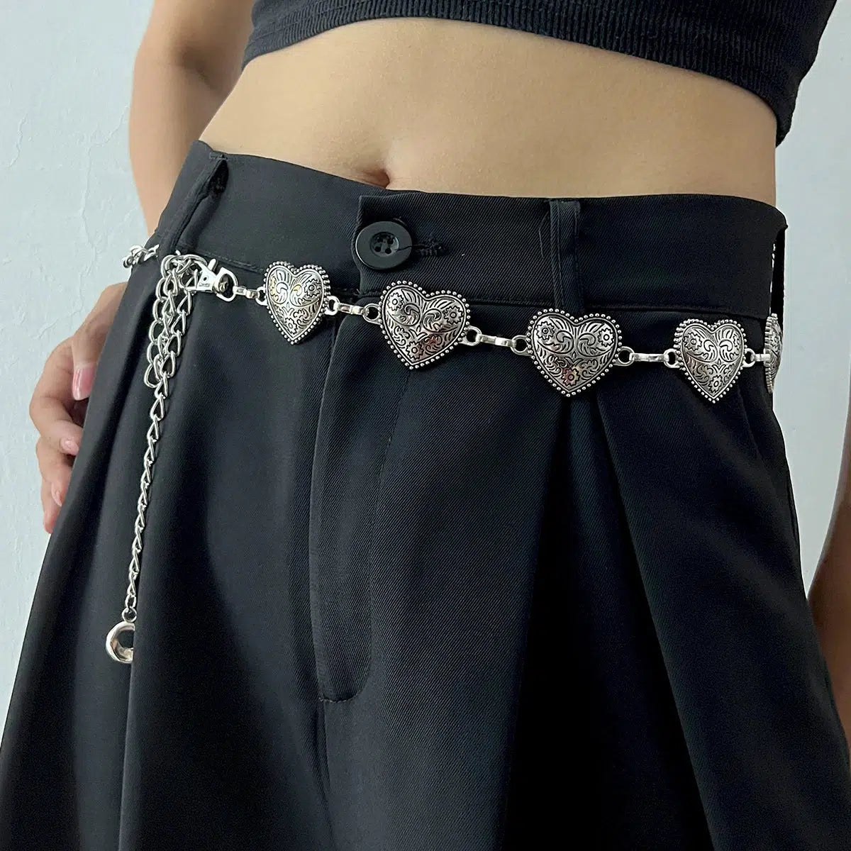 Y2K Fashion Heart Belly Chain - Coquette Aesthetic Jewelry for Emo & Grunge Styles