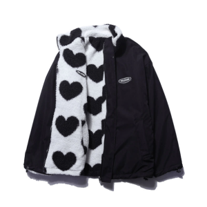 Y2K Fashion Heartflip Reversible Jacket - Coquette & Grunge Aesthetic