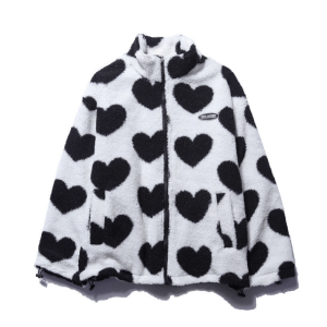 Y2K Fashion Heartflip Reversible Jacket - Coquette & Grunge Aesthetic