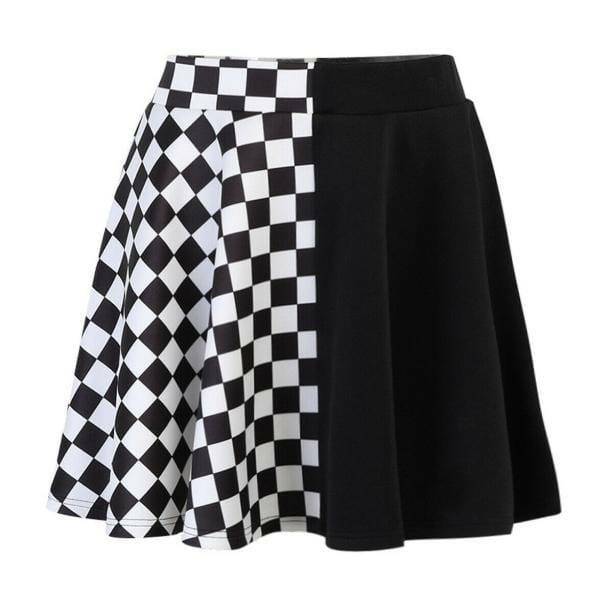 Y2K Fashion High Waist Checkered Skirt - Grunge & Coquette Aesthetic