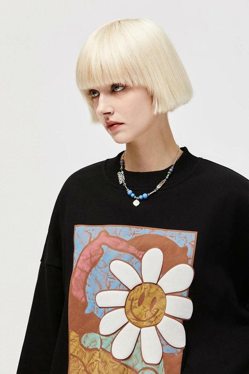 Y2K Fashion Indie Take a Rest Oversized Sweatshirt in Coquette Style