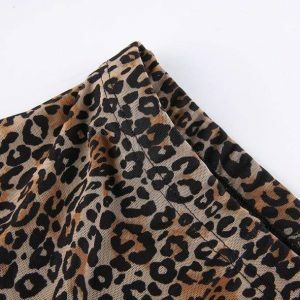 Y2K Fashion Leopard Print Pants - Grunge Aesthetic & Coquette Style