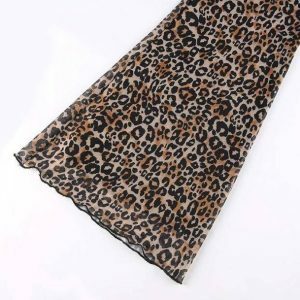 Y2K Fashion Leopard Print Pants - Grunge Aesthetic & Coquette Style