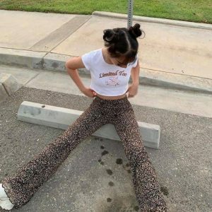 Y2K Fashion Leopard Print Pants - Grunge Aesthetic & Coquette Style