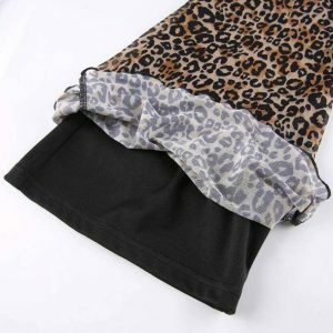 Y2K Fashion Leopard Print Pants - Grunge Aesthetic & Coquette Style