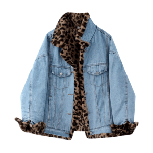 Y2K Fashion Leopard Print Reversible Jacket - Coquette & Grunge Style