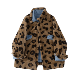 Y2K Fashion Leopard Print Reversible Jacket - Coquette & Grunge Style