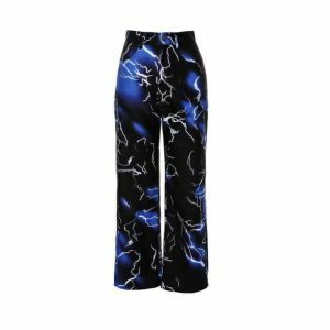 Y2K Fashion Lightning Pants: Grunge Aesthetic with Coquette Style