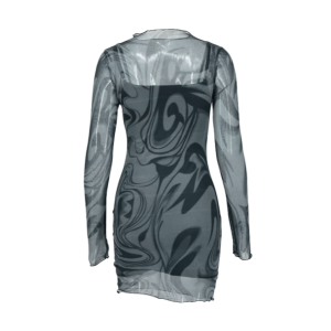 Y2K Fashion Mesh Night Out Dress - Coquette Aesthetic & Grunge Style