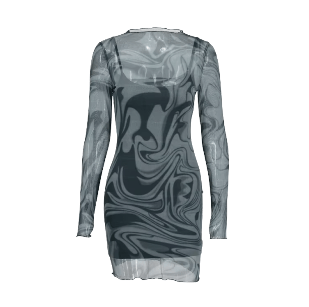 Y2K Fashion Mesh Night Out Dress - Coquette Aesthetic & Grunge Style