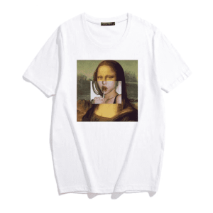 Y2K Fashion Mona Lisa T-Shirt: Grunge Aesthetic & Coquette Style