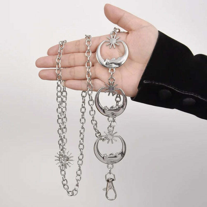 Y2K Fashion Moon Belly Chain - Cute Coquette & Grunge Aesthetic Jewelry