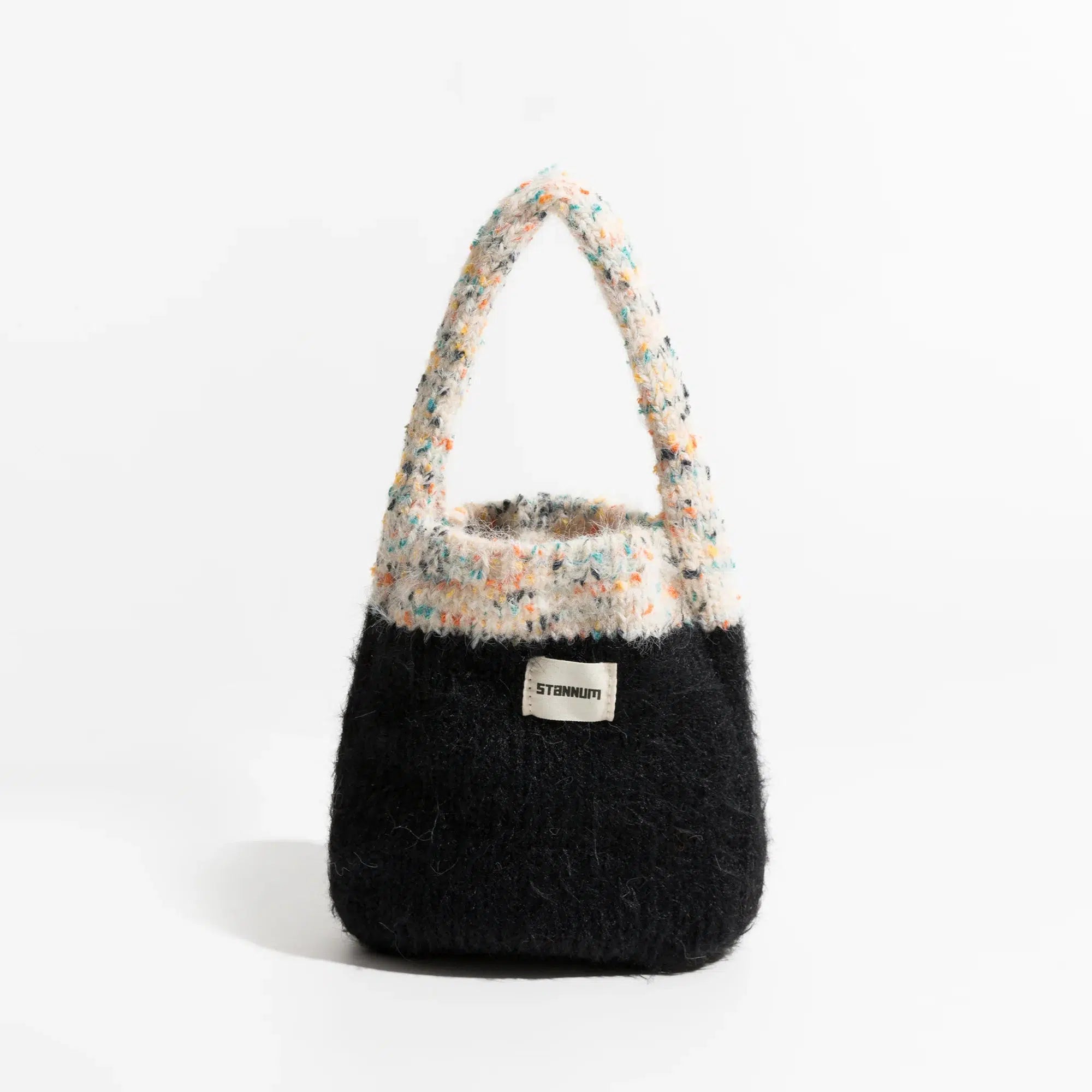 Y2K Fashion Multicolor Knitted Bucket Bag - Coquette & Grunge Aesthetic