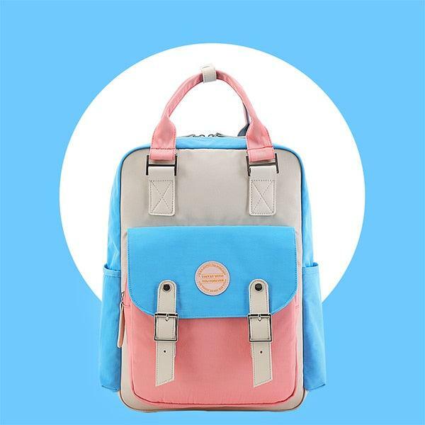 Y2K Fashion Multicolor Pastel School Backpack - Coquette & Grunge Style