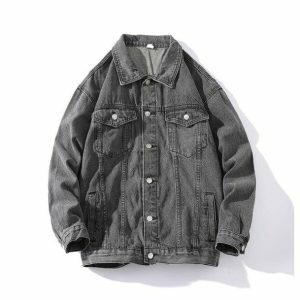 Y2K Fashion Normcore Jean Jacket - Grunge Aesthetic & Coquette Style