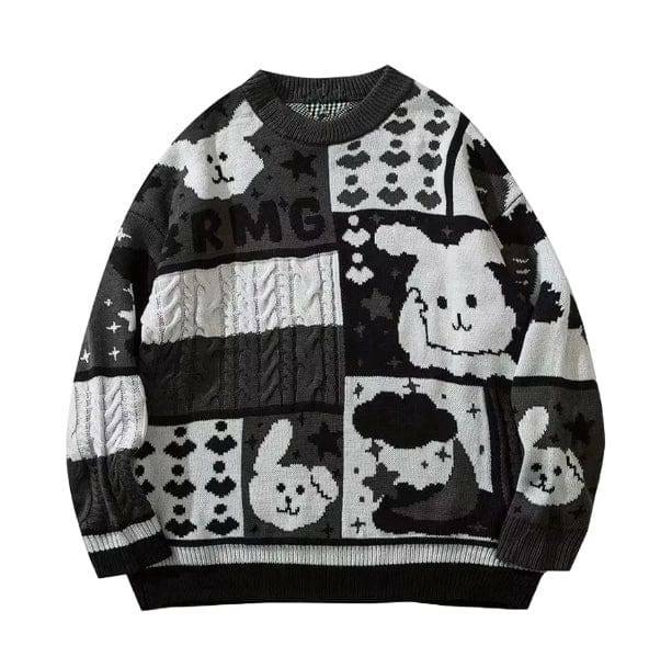 Y2K Fashion Oversized Bunny Sweater - Coquette Aesthetic & Grunge Style