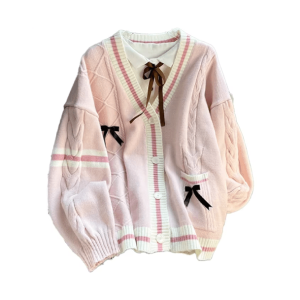 Y2K Fashion Oversized Cardigan - Coquette Aesthetic & Grunge Style