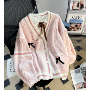 Y2K Fashion Oversized Cardigan - Coquette Aesthetic & Grunge Style