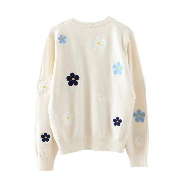 Y2K Fashion Oversized Floral Sweater - Coquette Aesthetic & Grunge Style