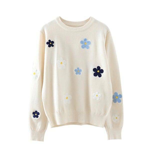 Y2K Fashion Oversized Floral Sweater - Coquette Aesthetic & Grunge Style