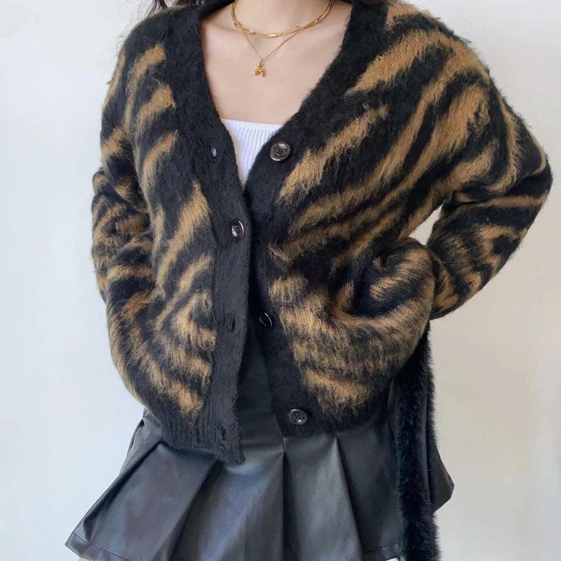 Y2K Fashion Oversized Fuzzy Cardigan - Coquette & Grunge Aesthetic