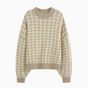 Y2K Fashion Oversized Khaki Sweater - Grunge Aesthetic & Coquette Style