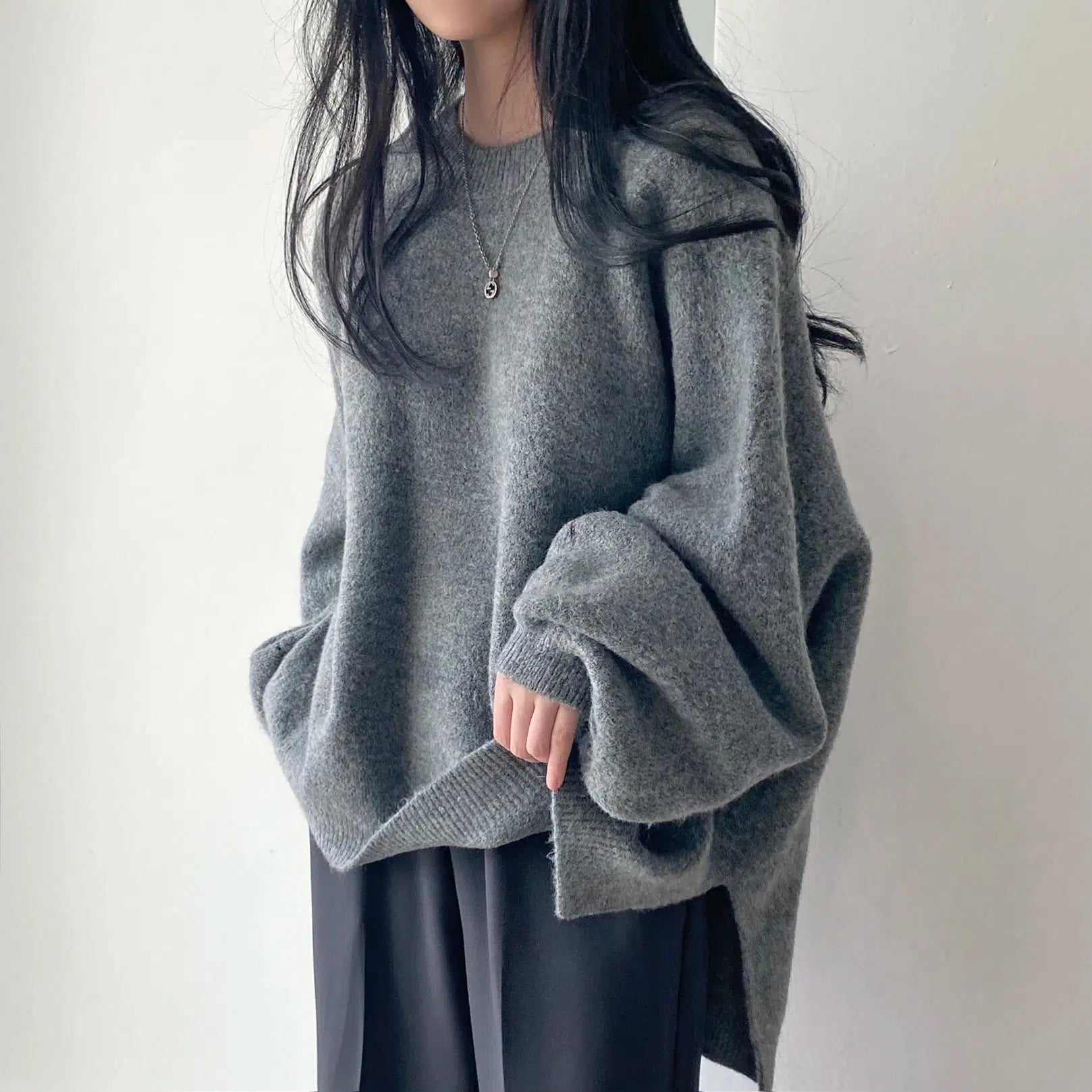 Y2K Fashion Oversized Knit Sweater - Grunge Aesthetic & Coquette Style