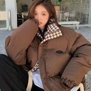 Y2K Fashion Oversized Puffer Jacket - Grunge & Coquette Aesthetic