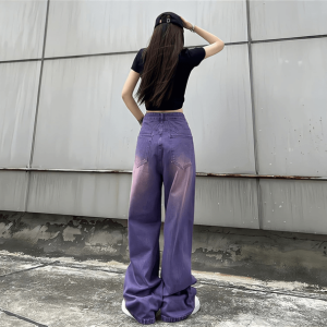 Y2K Fashion Oversized Purple Jeans - Grunge Aesthetic & Coquette Style