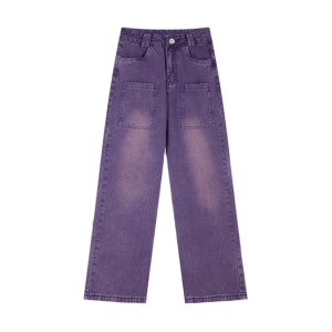 Y2K Fashion Oversized Purple Jeans - Grunge Aesthetic & Coquette Style