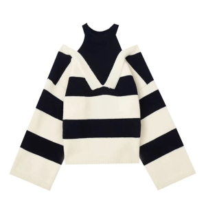 Y2K Fashion Oversized Stripe Sweater - Grunge Aesthetic Coquette Style