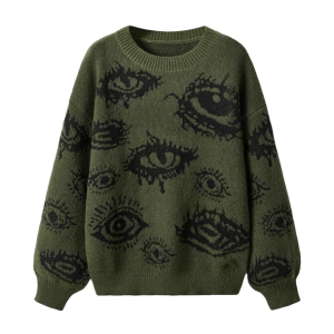 Y2K Fashion Oversized Sweater - Dark Coquette Aesthetic & Grunge Style