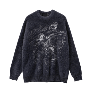 Y2K Fashion Oversized Sweater - Dark Coquette Aesthetic & Grunge Style