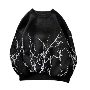 Y2K Fashion Oversized Sweater - Dark Coquette Grunge Aesthetic Top