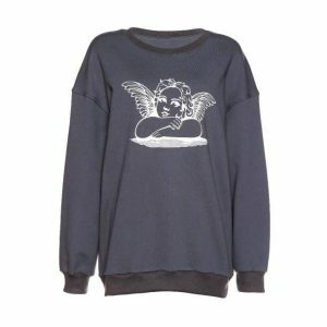 Y2K Fashion Oversized Sweatshirt - Dark Coquette & Grunge Aesthetic