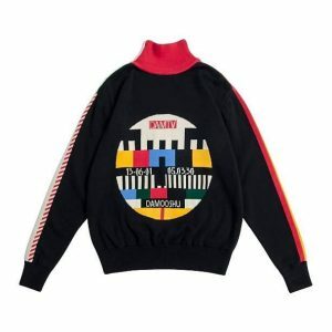 Y2K Fashion Oversized Vintage TV Screen Sweater - Grunge & Coquette Style