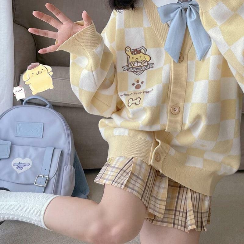 Y2K Fashion Oversized Yellow Cardigan - Coquette Aesthetic Sweater