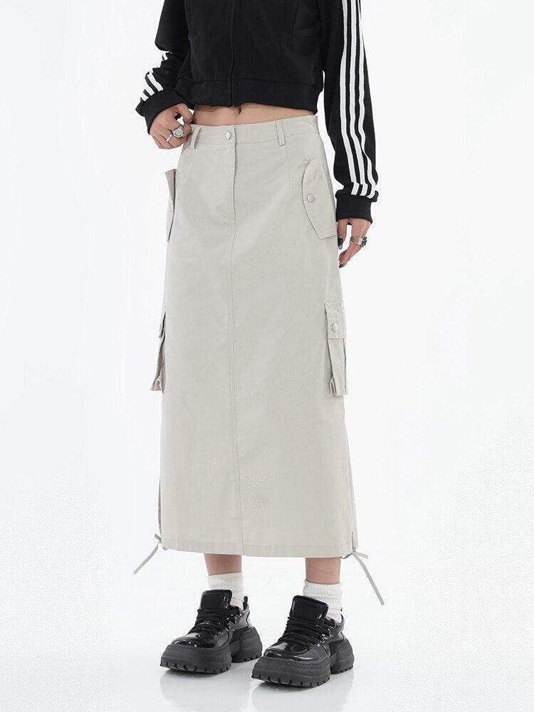 Y2K Fashion Parachute Maxi Skirt - Grunge Aesthetic & Coquette Style