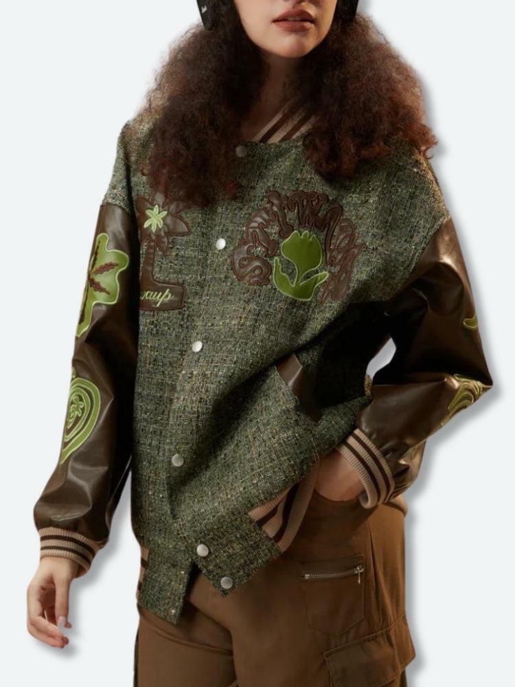 Y2K Fashion Patchwork Bomber Jacket - Grunge Aesthetic & Coquette Style