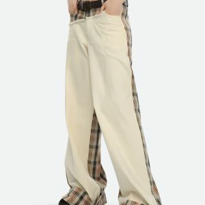 Y2K Fashion Patchwork Pants - Grunge Aesthetic & Coquette Style