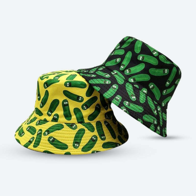 Y2K Fashion Pickle Rick Bucket Hat - Cute Coquette & Grunge Aesthetic