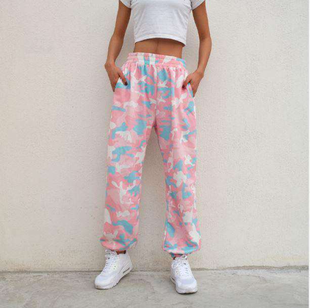 Y2K Fashion Pink Camouflage Pants - Grunge Aesthetic & Coquette Style